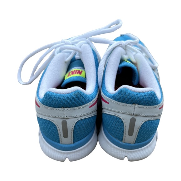 Nike | Flex 2013 RUN Youth Vivid Blue Pink Volt White Athletic Sneakers - Picture 3 of 6